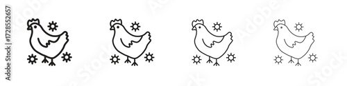 Avian Influenza icon outline trend modern simple versions
