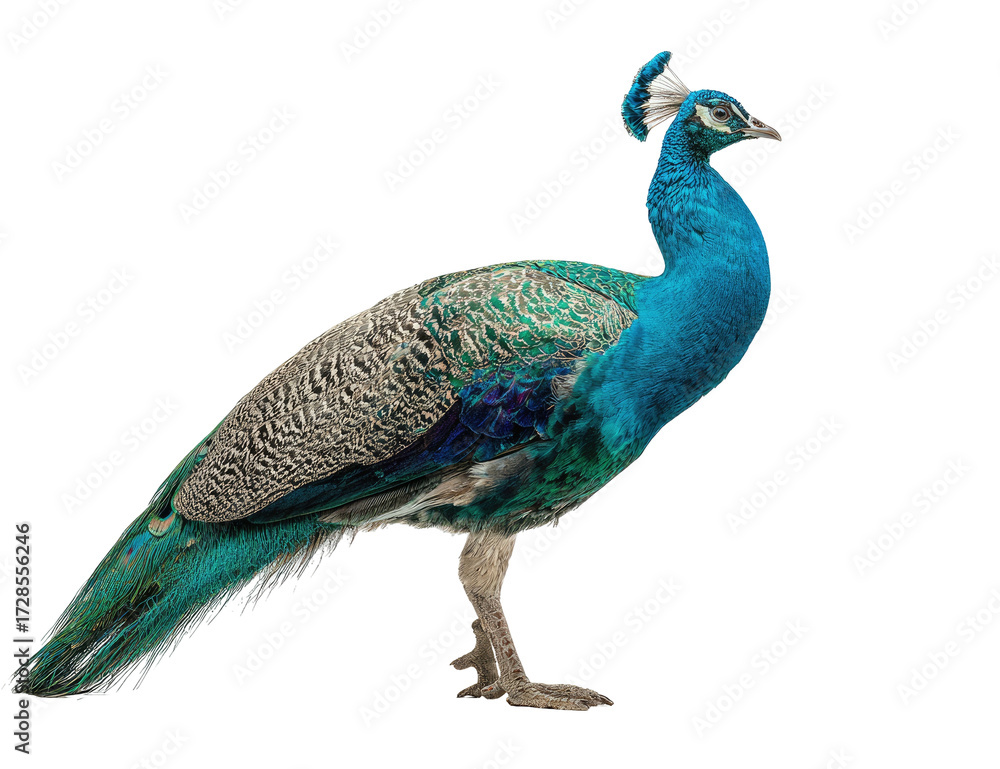 Obraz premium Peacock profile against black background (1)