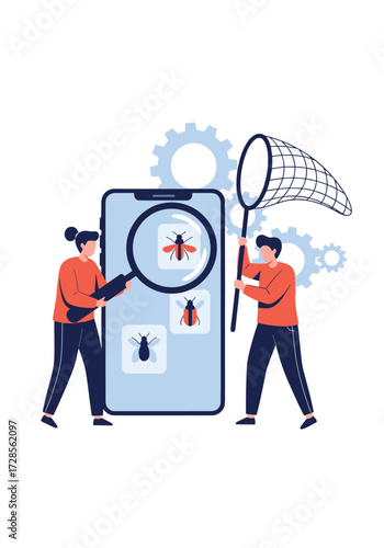 Software testing for finding and eliminating bugs in applications.