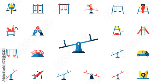 Colorful playground equipment offering fun and recreation for children in a safe outdoor environment, promoting active play and joyful moments.