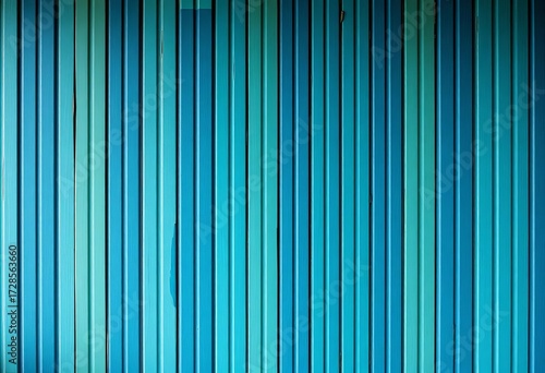 Faded, vertically striped wallpaper with muted blues and greens, showing age and wear,  element,  aged