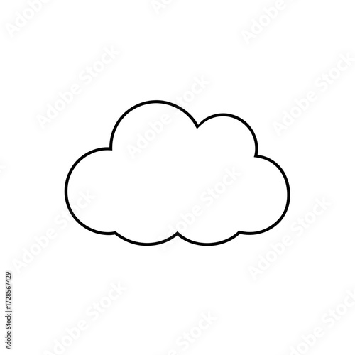 Simple outline of cloud on transparent background