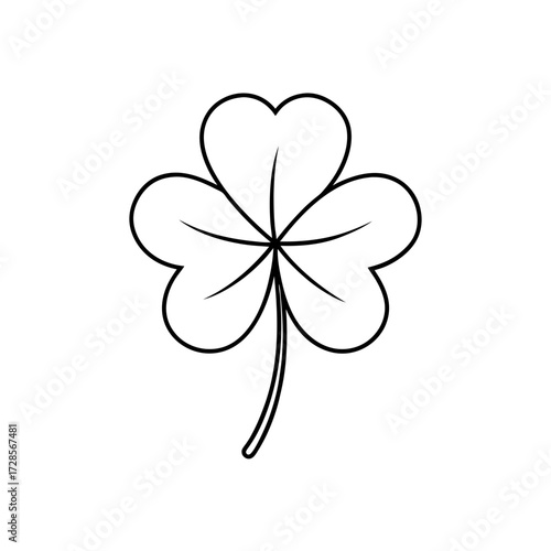Outline of a shamrock leaf on transparent background
