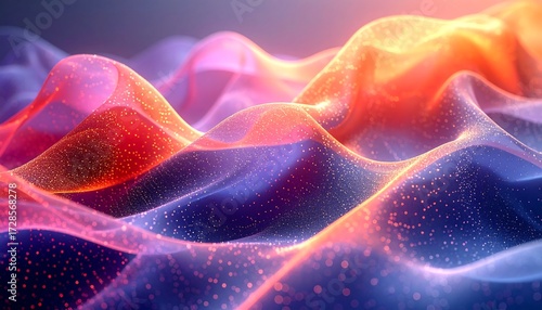 Abstract flowing vibrant digital waves