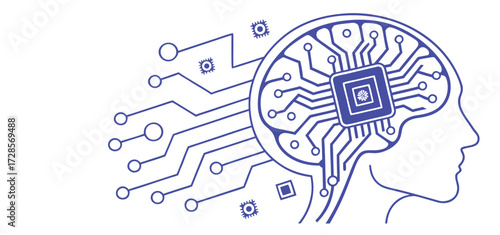 Glowing Blue Circuit Technology.eps