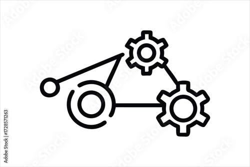 Abstract engineering cogs and wheels mechanism abstract concept industrial connected rotating gears symbol for teamwork innovation and mechanics
