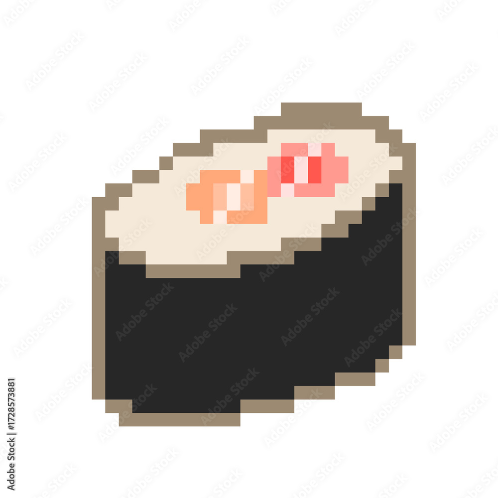 Obraz premium Pixel art sushi salmon