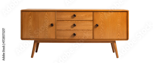 Wooden TV stand or Oak wood furniture. Mid-Century Media Console