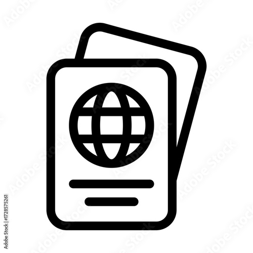 Passport icon, vector, illustration
