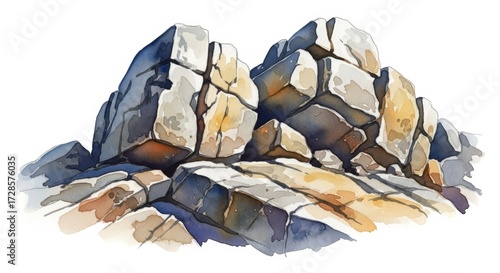 watercolor rock