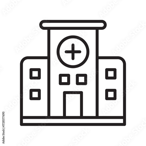 Editable Hospital Line Icon