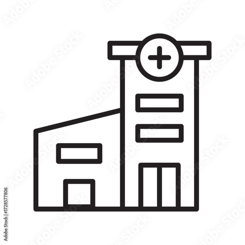 Editable Clinic Line Icon