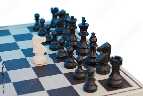 Checkmate Concept with White and Black Chess Pieces