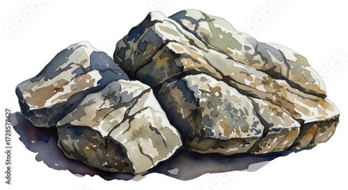 watercolor rock