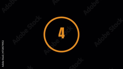 10 second countdown neon orange video 4k
