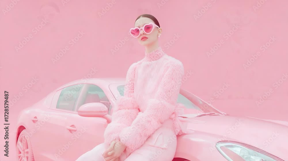 custom made wallpaper toronto digitalFashion video set pink minimal style