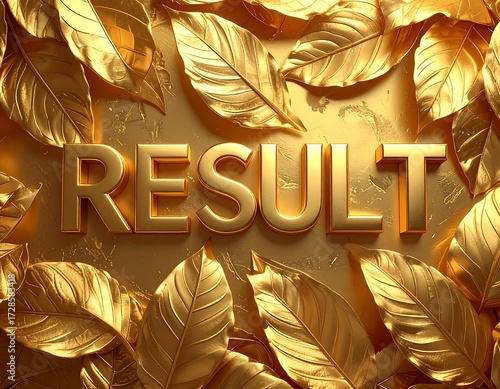 Golden leaves surround the word 