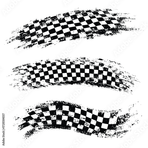 Racing flag vector with motorsport checkered flag vector illustration, racing banner illustration, speed and competition icons, car race flag clipart