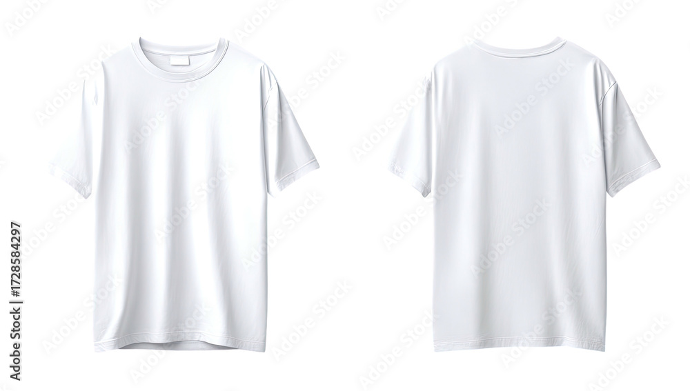 Naklejka premium Blank white t-shirt front and back view (1)
