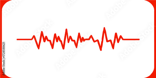 Medical heartbeat on an ECG monitor displaying a rhythmic cardiogram line, illustrating a healthy life pulse graph