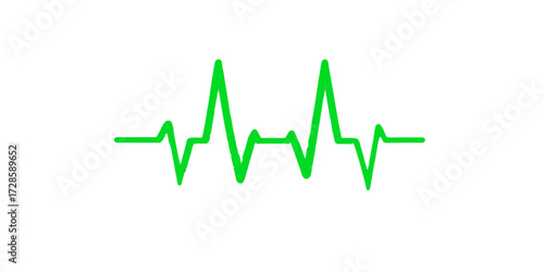Heartbeat pulse graph on a medical monitor showing an EKG wave, a cardiogram illustration of life and health