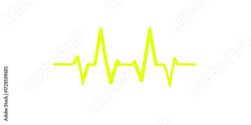 The medical graphic of an EKG heartbeat on a monitor shows a green pulse line forming a heart shape