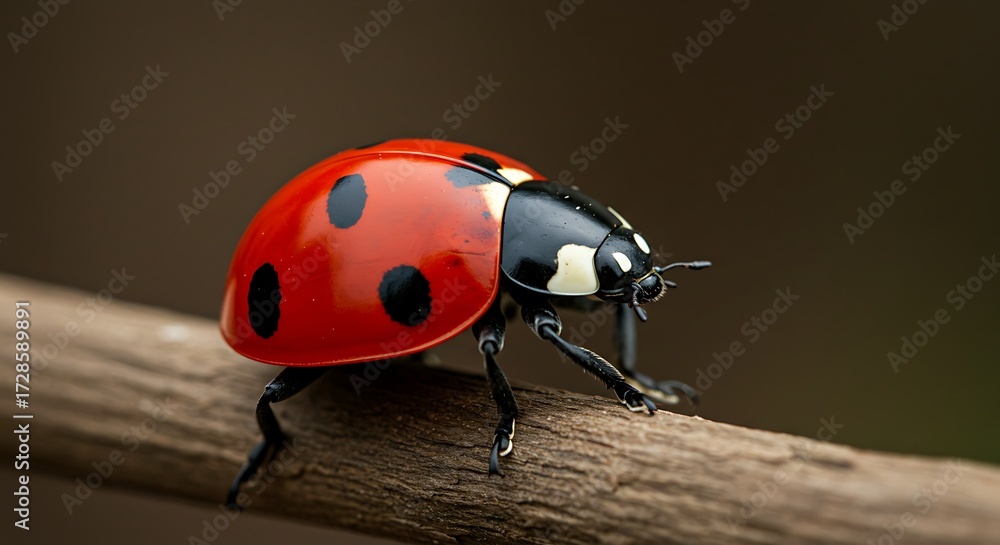Obraz premium Ladybug on branch closeup