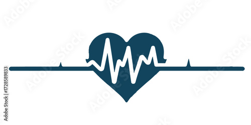 The pulse of life in a medical cardiogram vector symbol of love and care