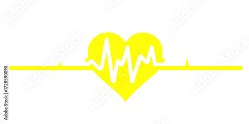 Vector heartbeat line forming a heart symbol on a medical health monitor