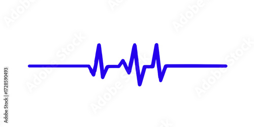 An EKG monitor's blue line pulses, charting a heart's beat as a medical cardiogram wave