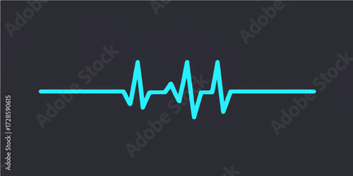 A vibrant red heartbeat line pulses on a medical monitor, creating a heart shape against a dark background, symbolizing health and cardiology
