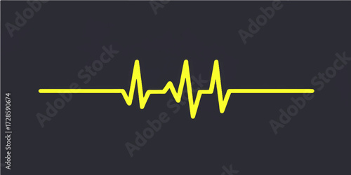 A graphic illustration of a green heartbeat cardiogram line on a medical monitor