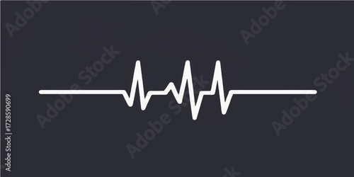 Abstract medical background showing a pulsating heart on a cardiogram graph