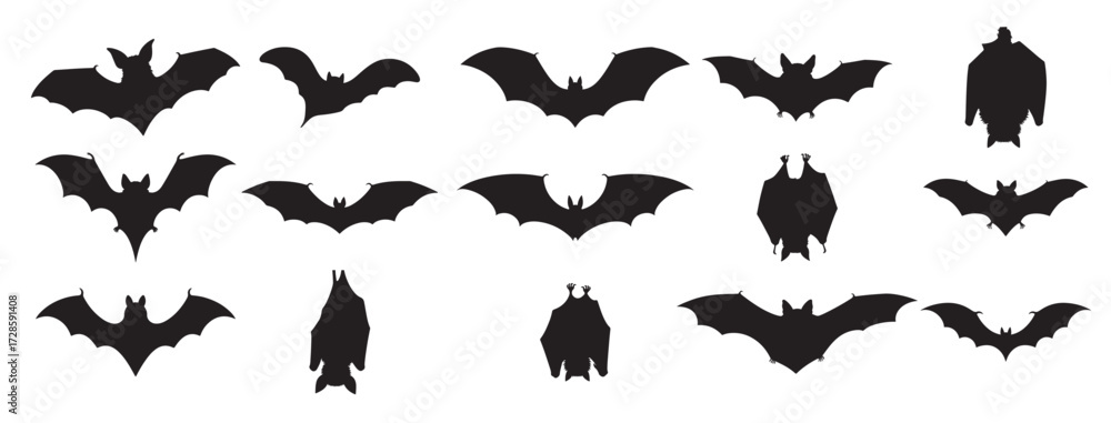Naklejka premium halloween bat silhouette vector illustration