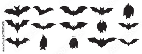 halloween bat silhouette vector illustration