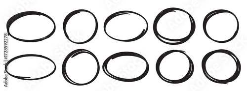 hand drawn cartoon circle line illustration doodle sketch vector illustration