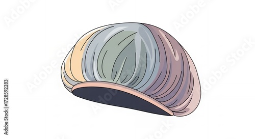 Isolated Multicolored Bouffant Cap Illustration with White Background, Pixelated Style Hairnet for Sanitation, Medical or Food Industry, 2D Flat Design, Protective Hair Covering Art, Healthcare