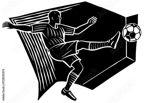 Football Corner Kick Silhouette, Sports and Fitness SVG, PNG