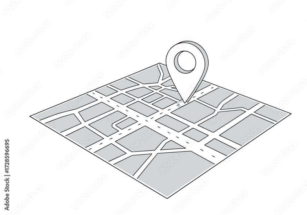 Fototapeta premium A map with a location pin indicating a specific destination.