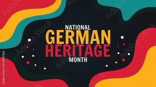German American heritage Month. Happy holiday celebrate annual in October design templet