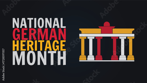 German American heritage Month. Happy holiday celebrate annual in October design templet