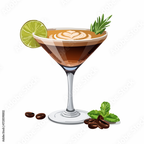 Espresso Martini cocktail Illustration
