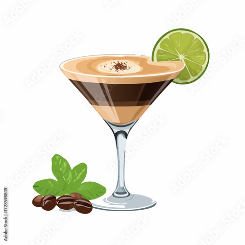 Espresso Martini cocktail Illustration