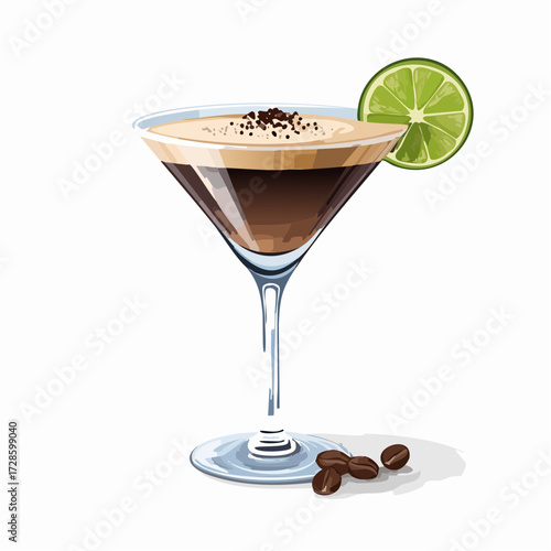 Espresso Martini cocktail Illustration