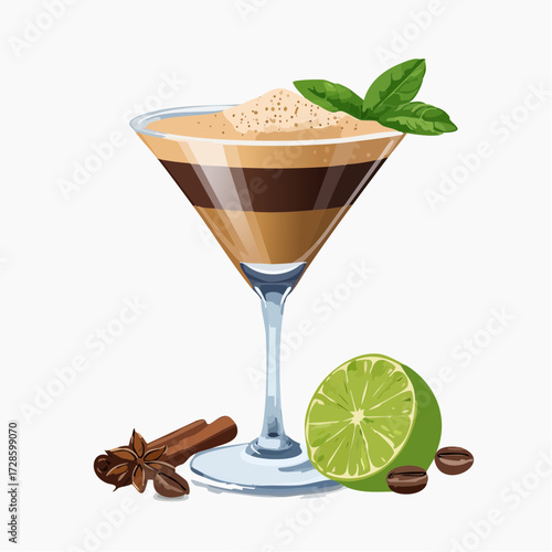 Espresso Martini cocktail Illustration