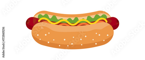 Colorful hot dog illustration