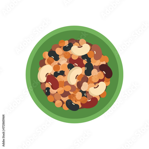 Colorful mixed legumes in bowl