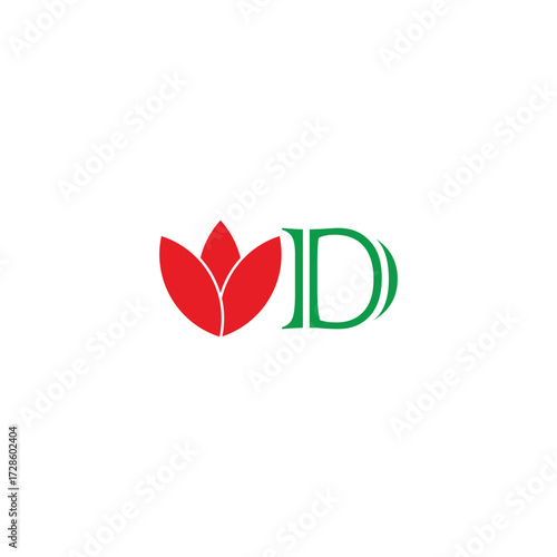 Letter D flower, lines geometric symbol simple logo vector Free Download Letter D flower, lines geometric symbol simple logo vector - GFXLoad