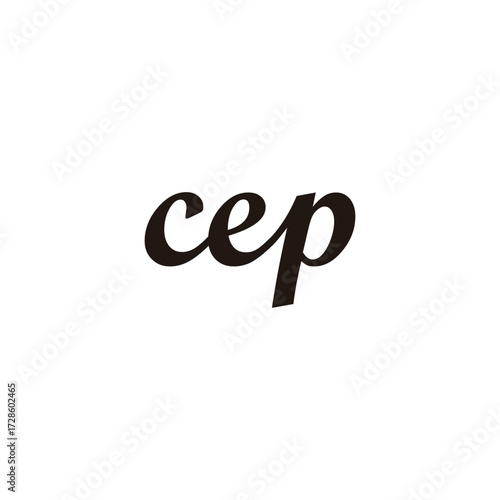 Letter cep connect geometric symbol simple logo vector