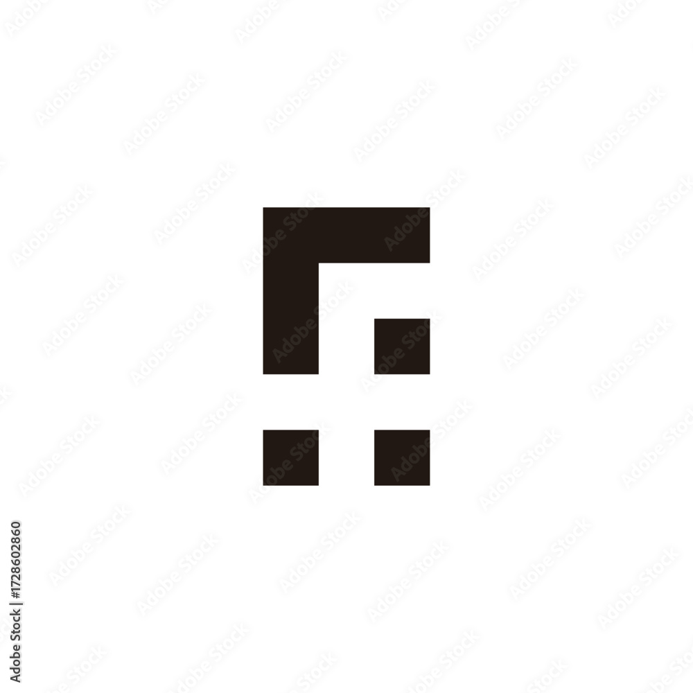 Obraz premium Letter rf fr r f squares geometric symbol simple logo vector